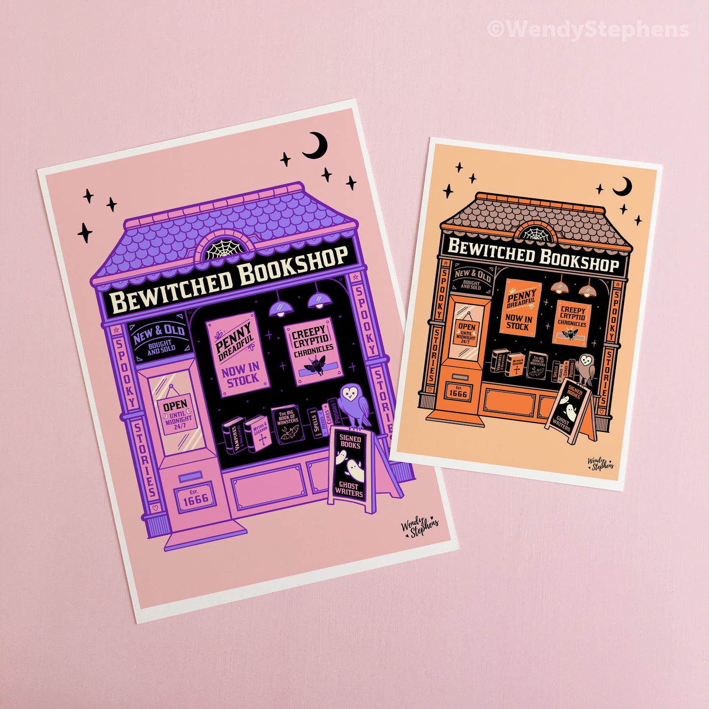 Bewitched Bookshop Witch Art Print