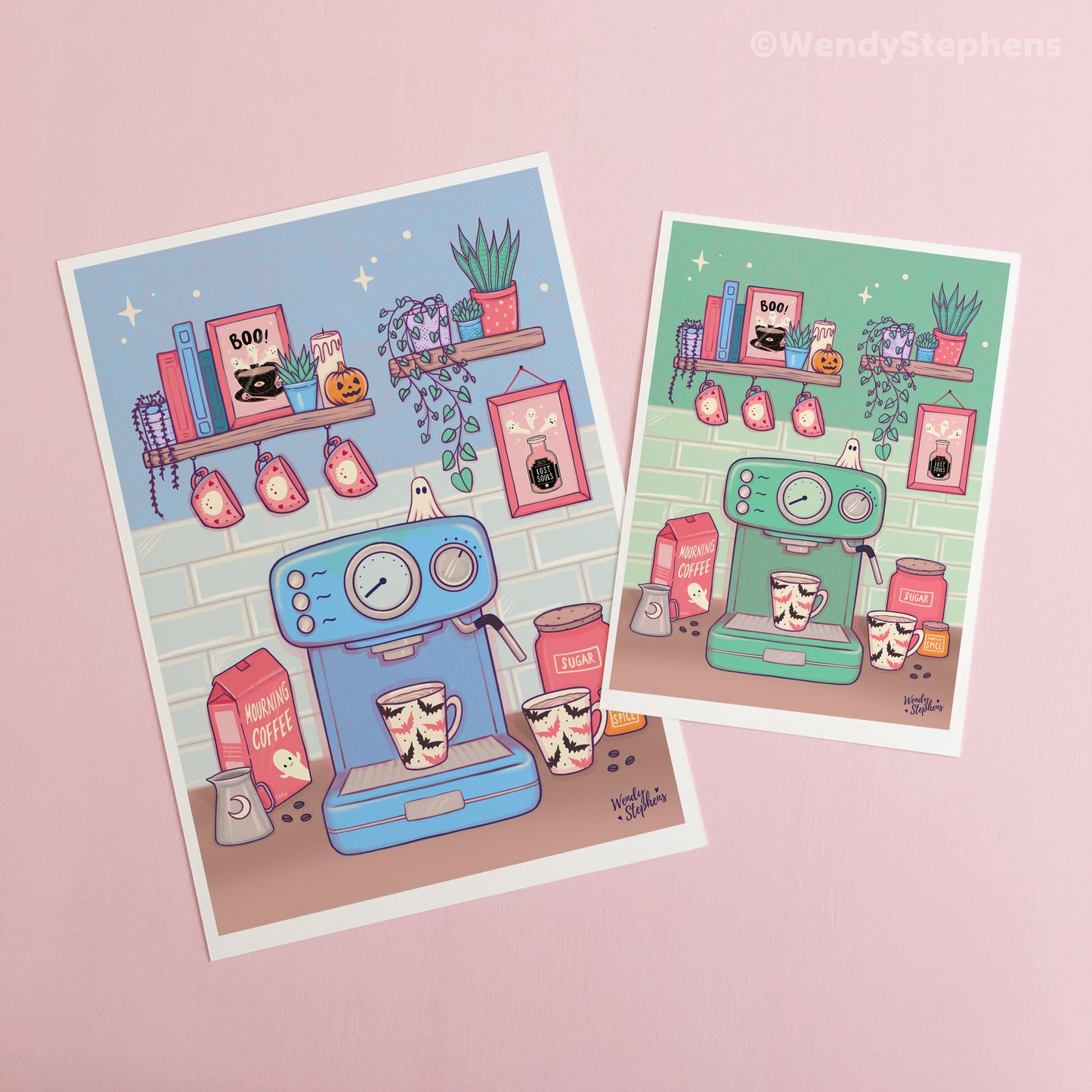 Spooky Coffee Shop Bar Station Art Print