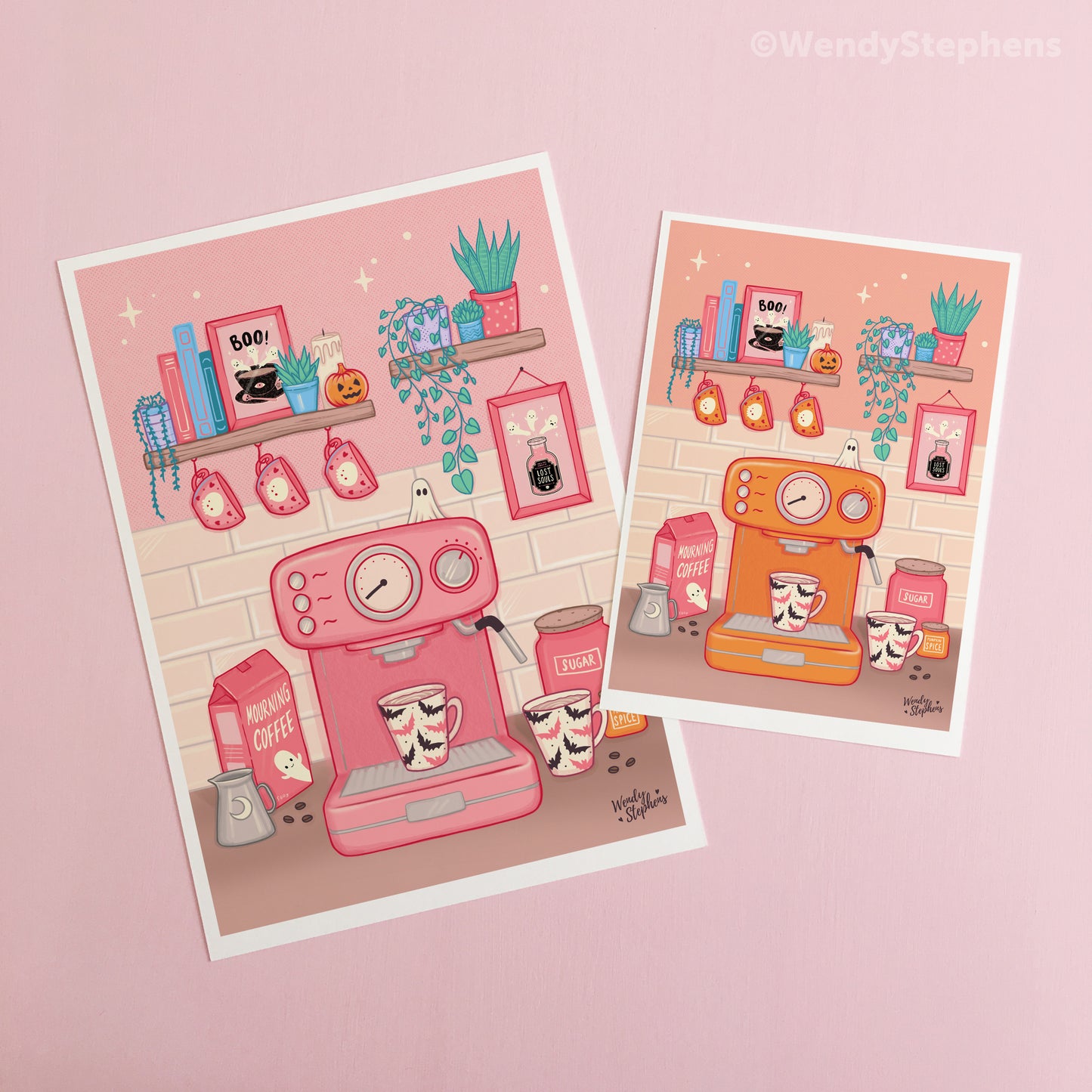 Spooky Coffee Shop Bar Station Art Print