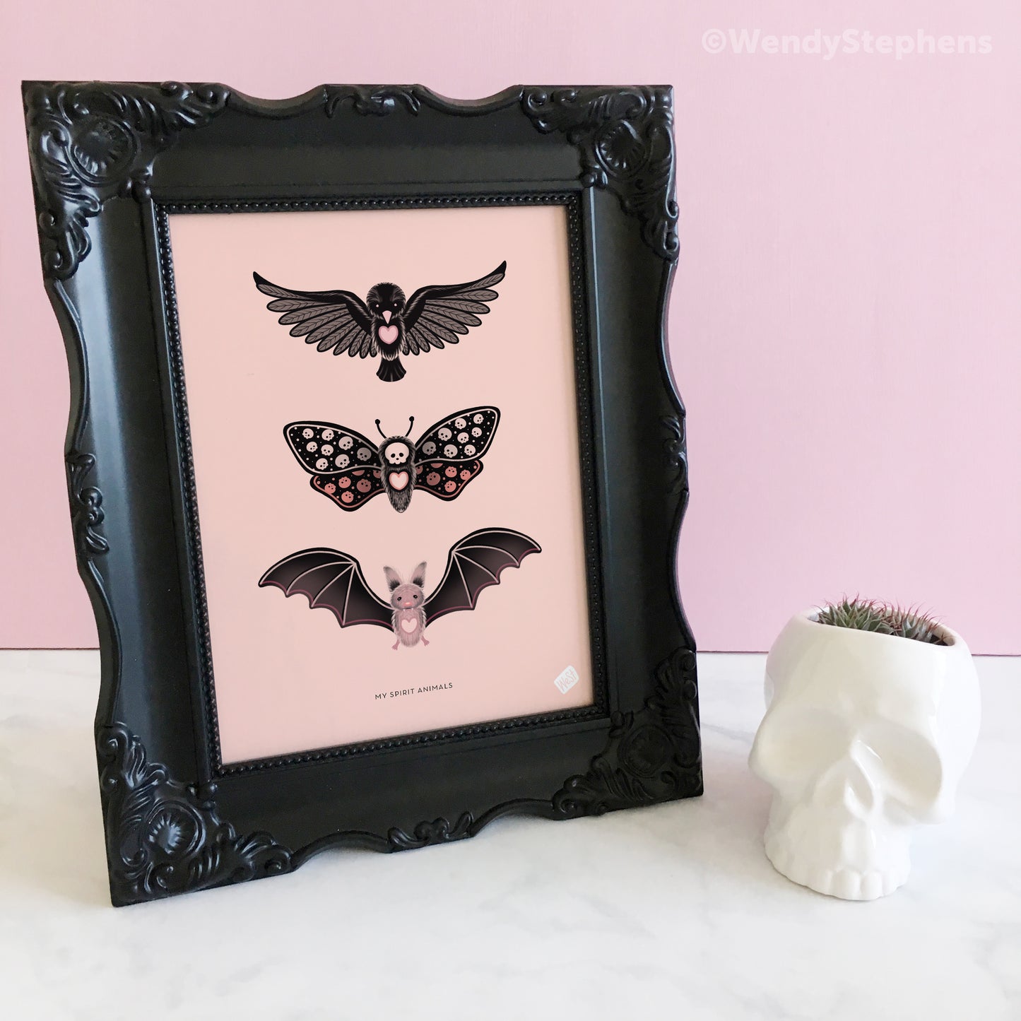 Crow Moth Bat Art Print