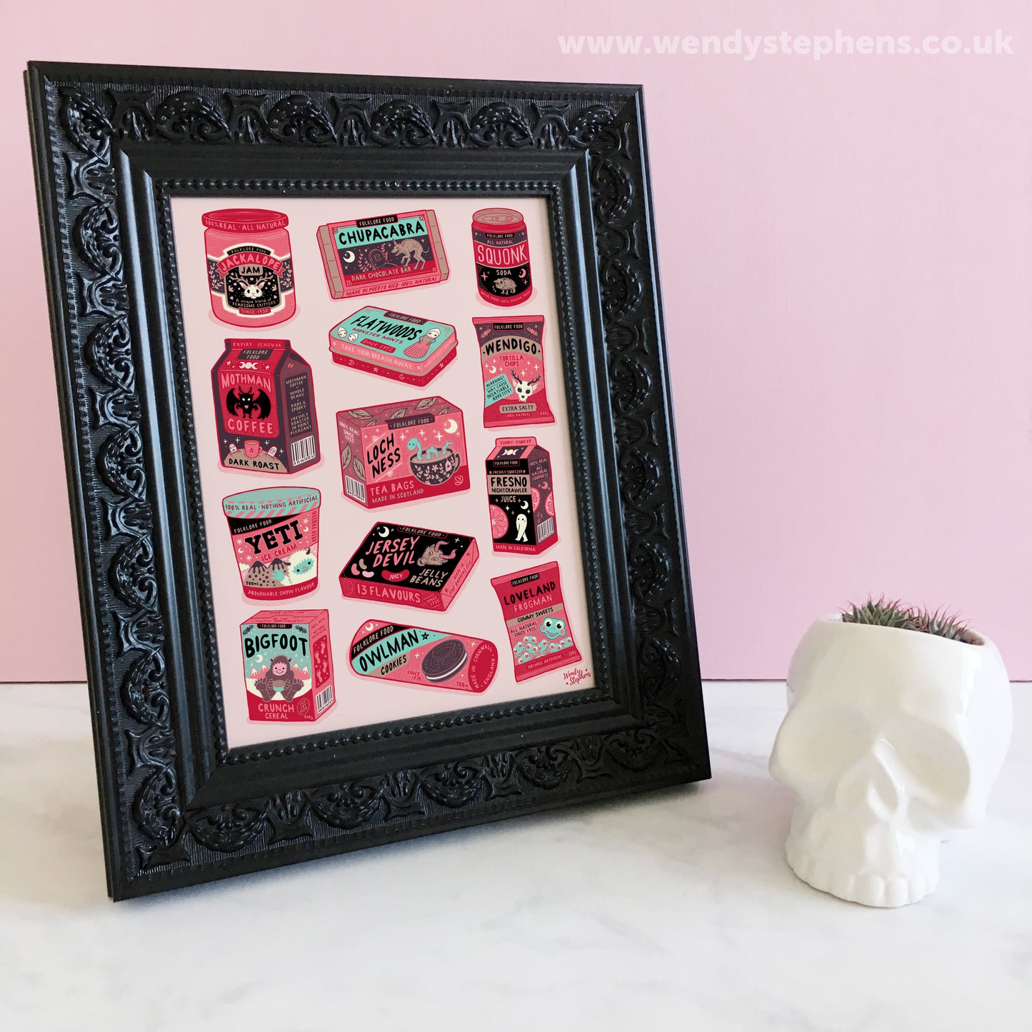 Folklore Food Cryptids Gothic Art Print