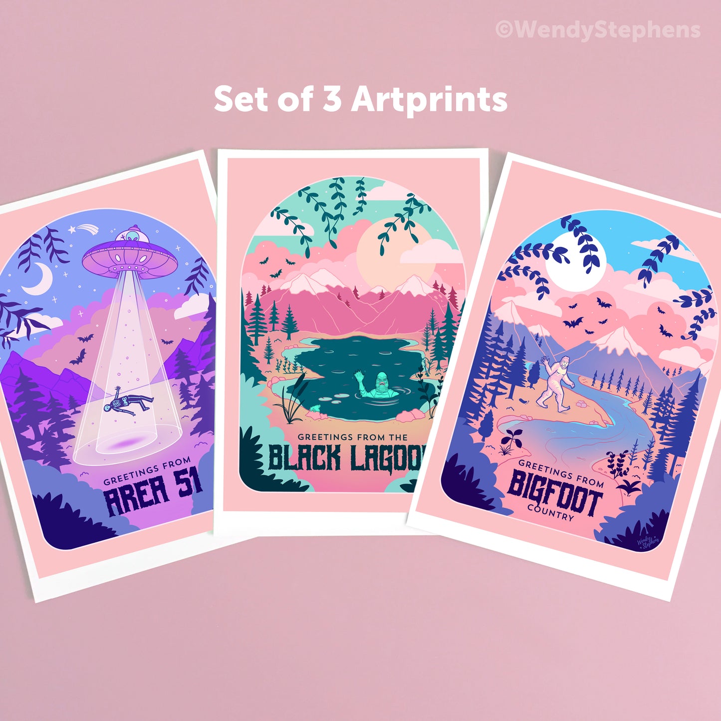 Bigfoot Cryptid Travel Poster Art Print