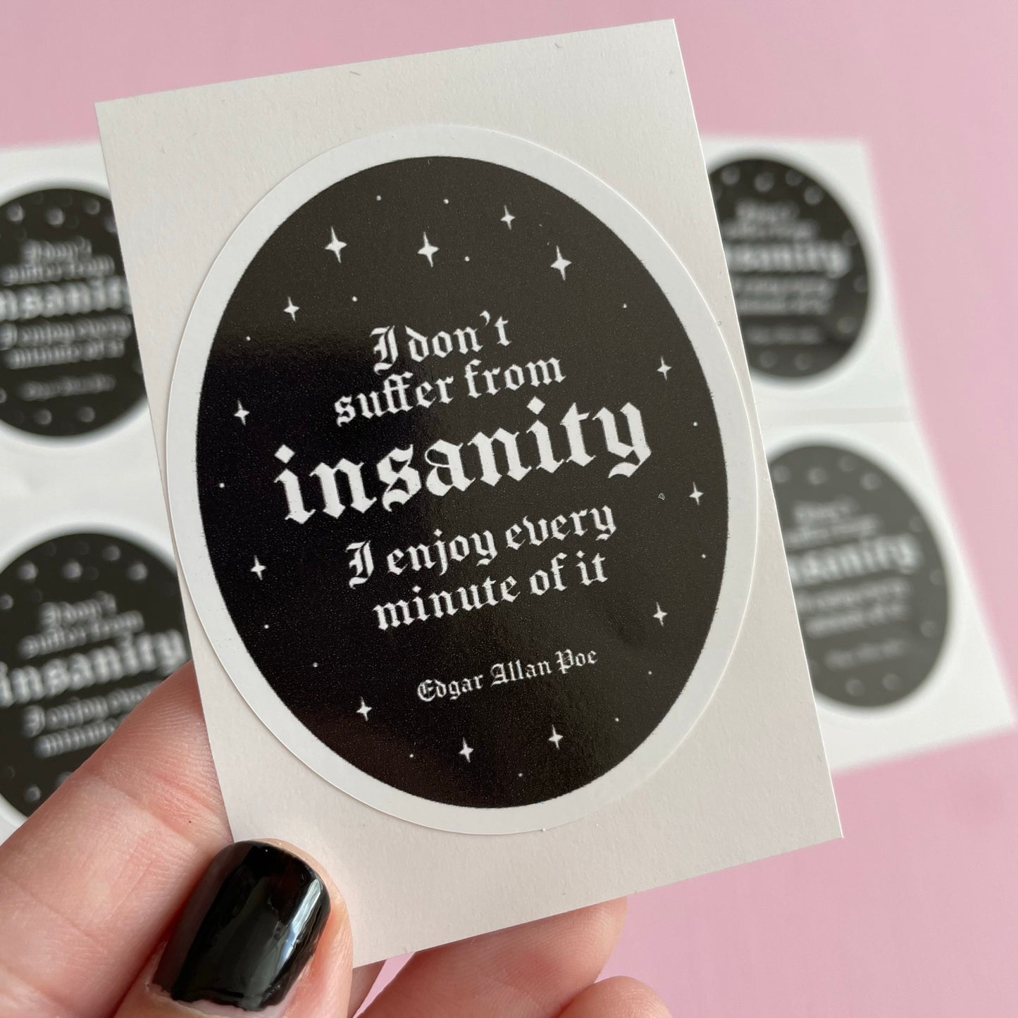 Edgar Allen Poe Insanity Vinyl Sticker
