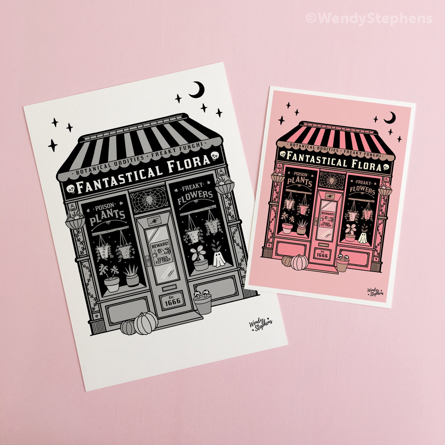 Fantastical Flora Plant Shop Witch Art Print