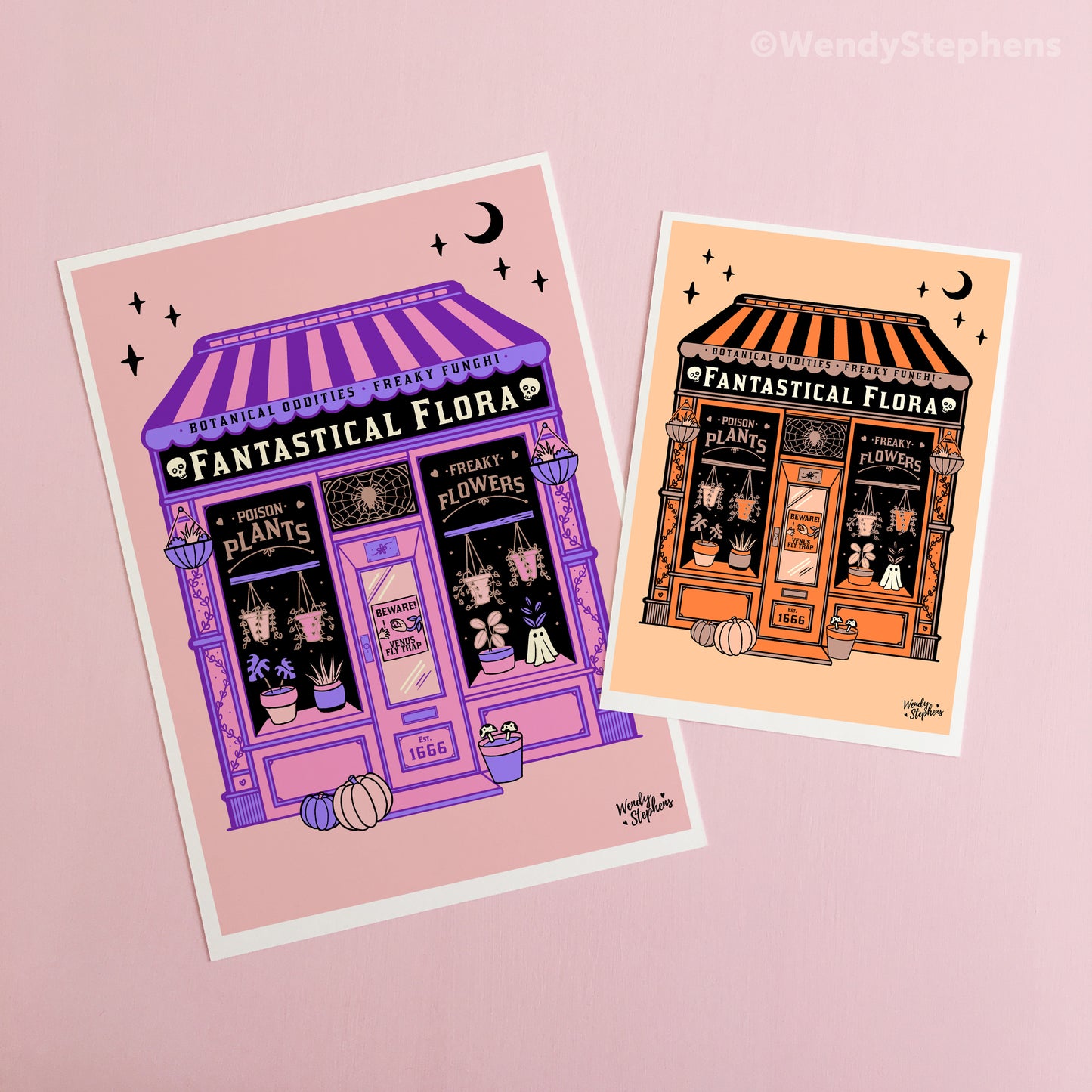 Fantastical Flora Plant Shop Witch Art Print