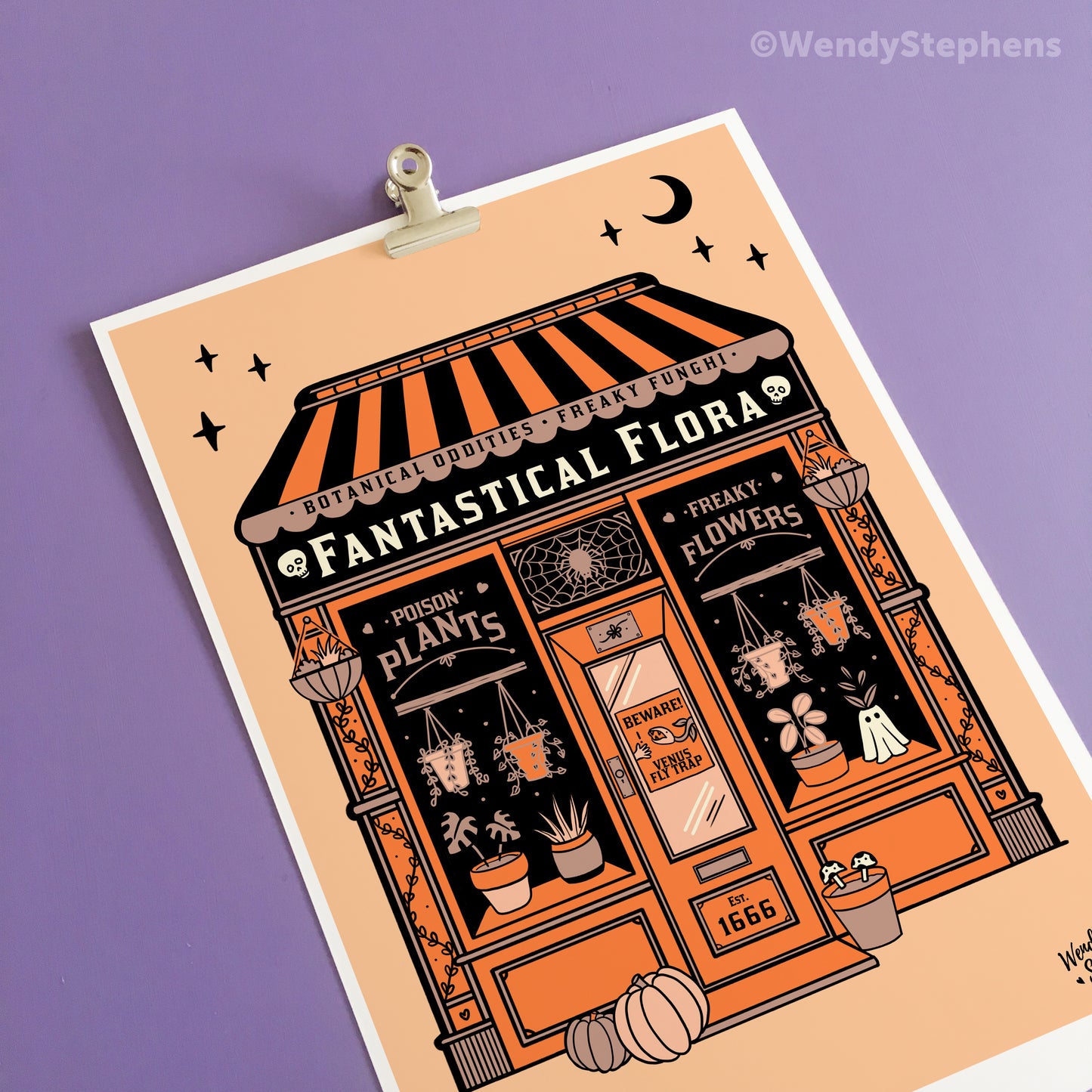 Fantastical Flora Plant Shop Witch Art Print