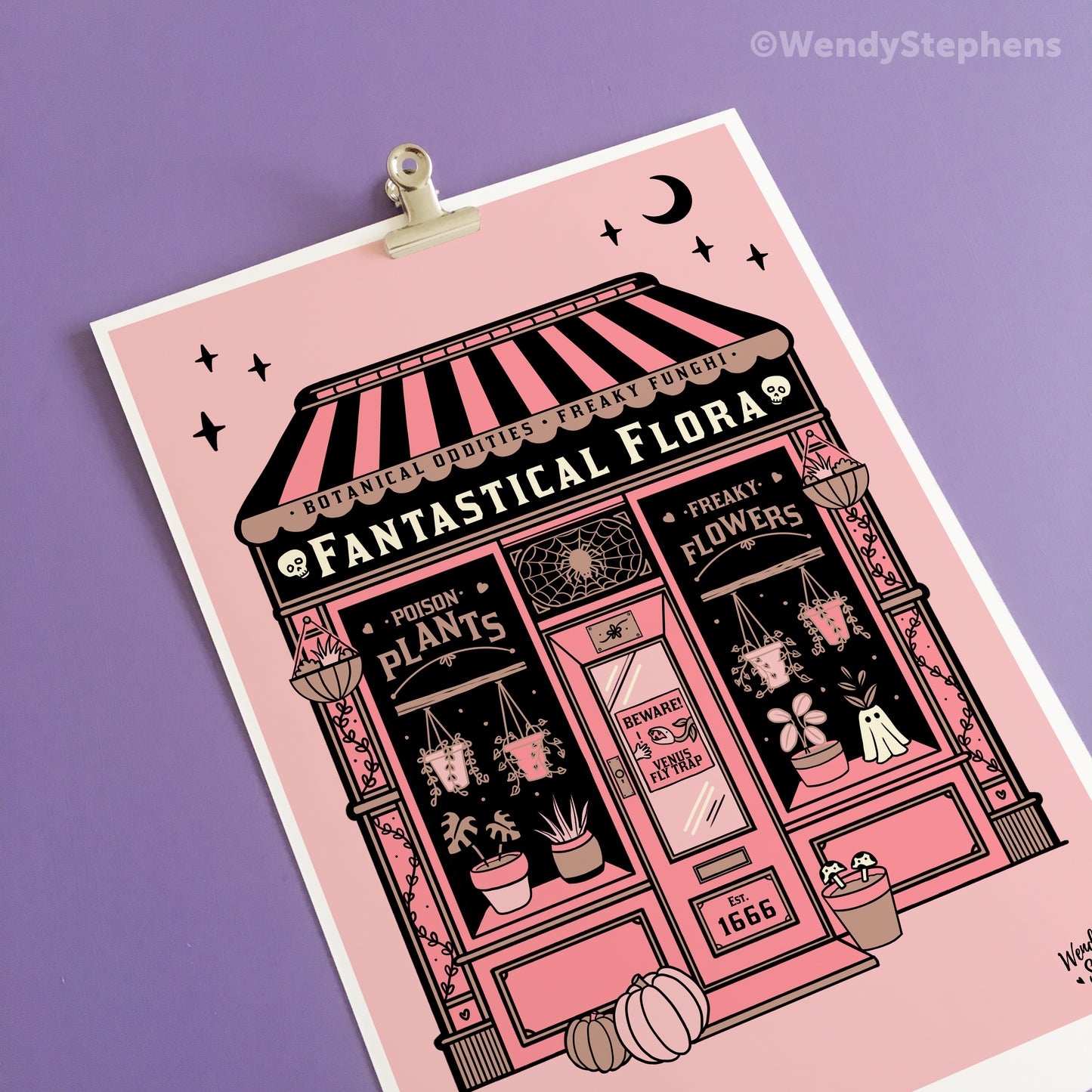 Fantastical Flora Plant Shop Witch Art Print