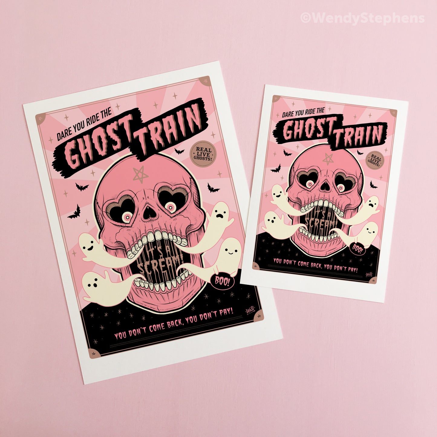 Ghost Train Spooky Gothic Art Print