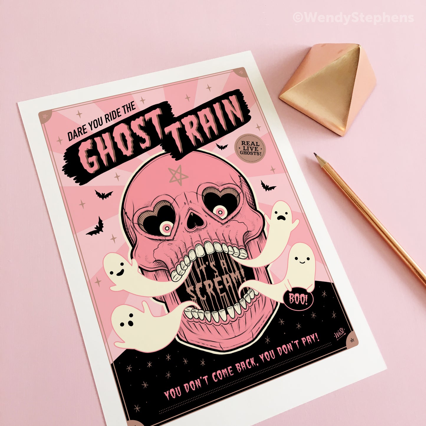 Ghost Train Spooky Gothic Art Print
