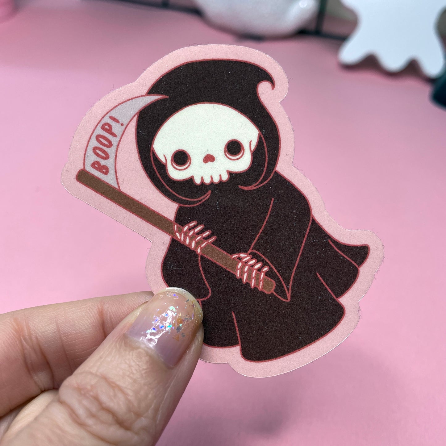 Spooky Monster Stickers: Grim Reaper Death, Werewolf, Ghost Vinyl Sticker