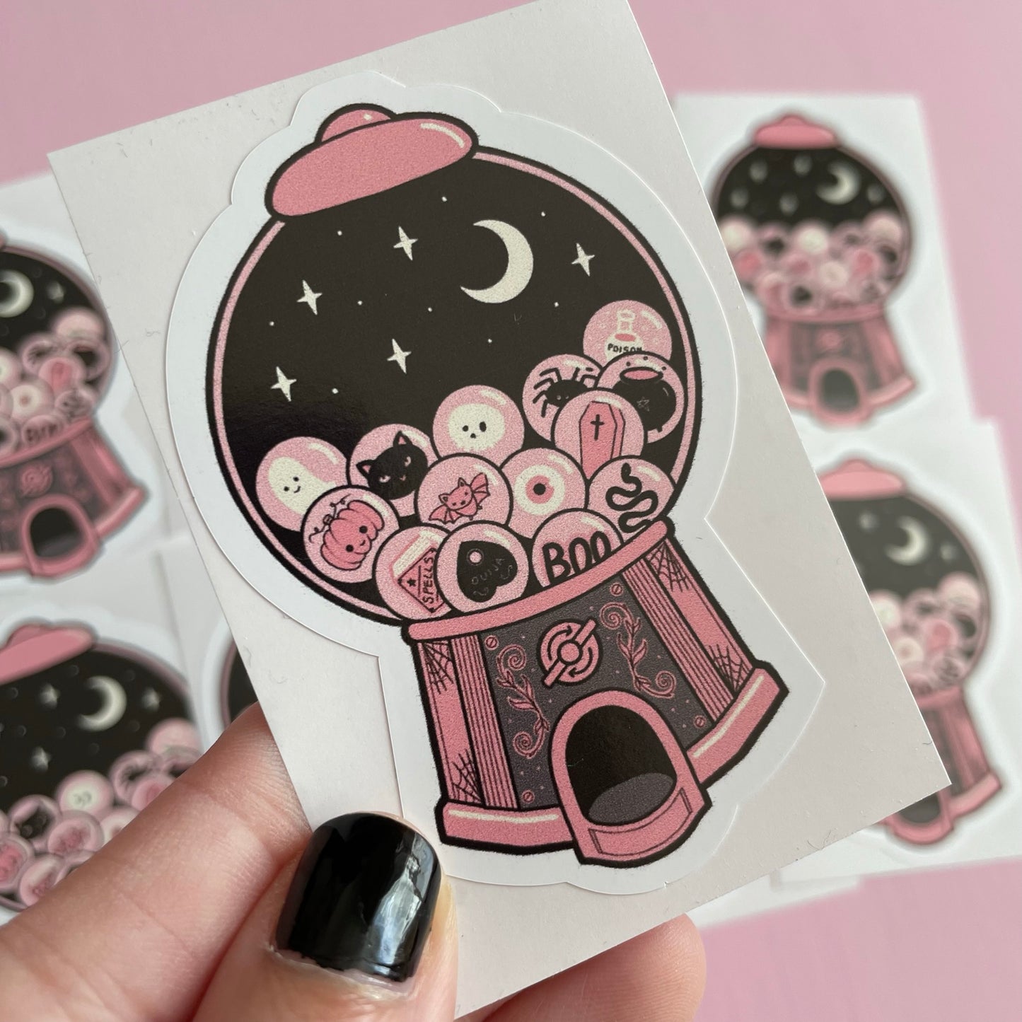 Gumball Machine Spooky Vinyl Sticker