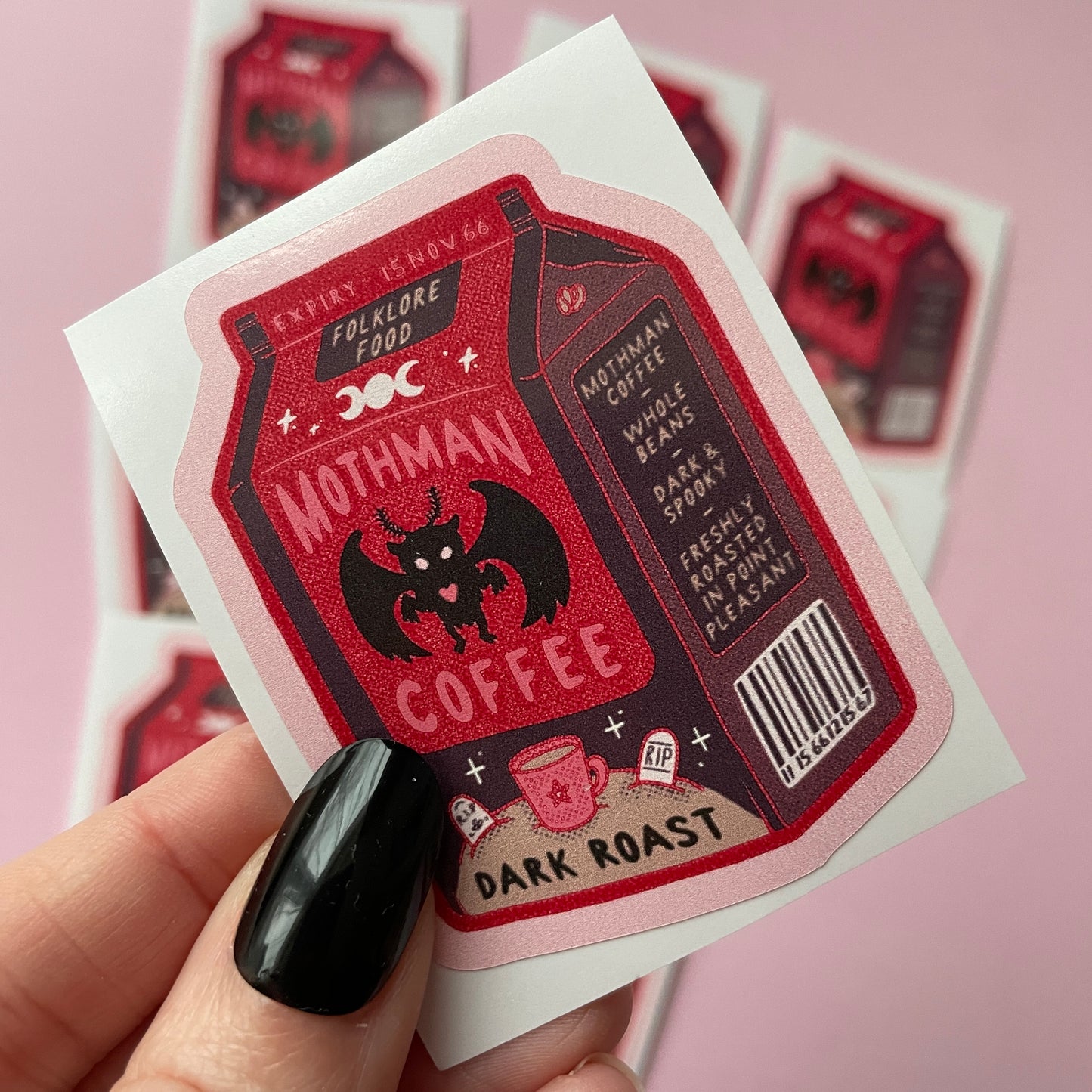 Mothman Coffee Cryptid Vinyl Sticker