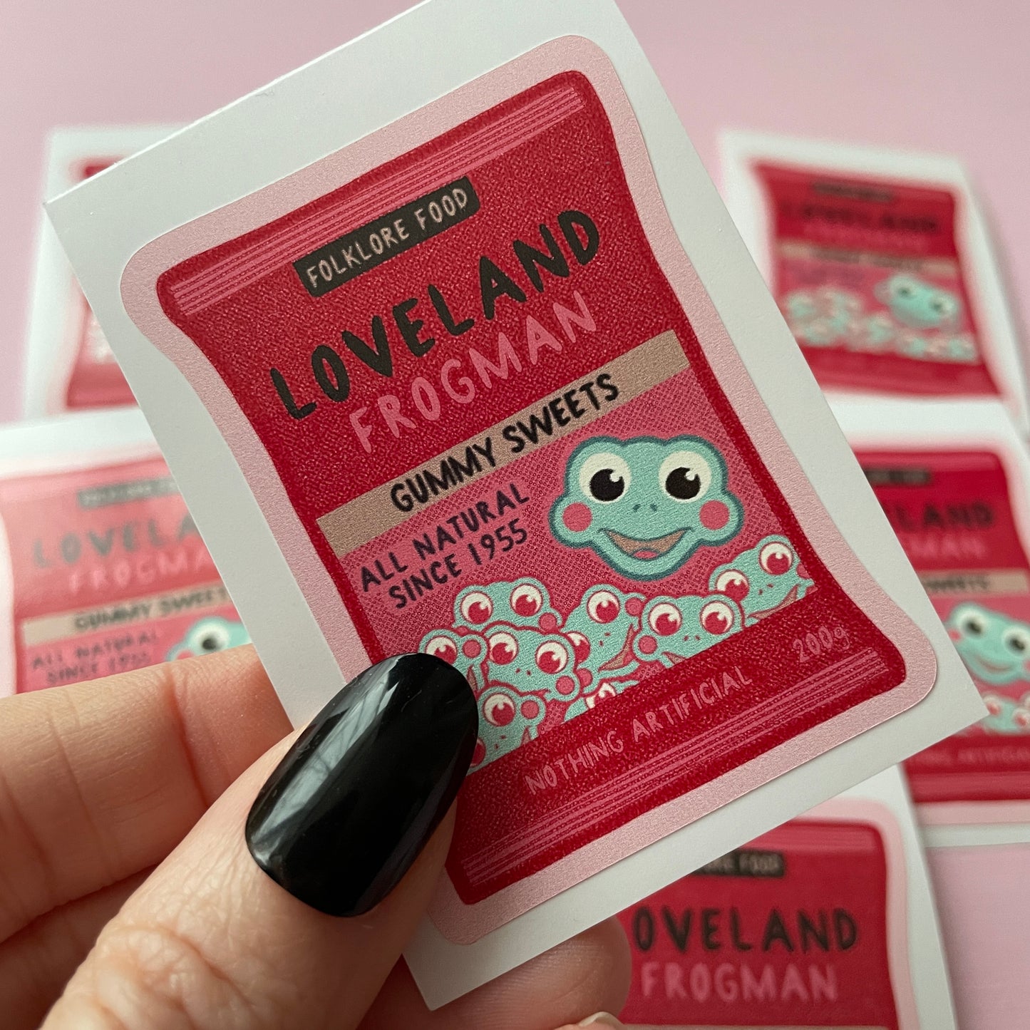 Lovelands Frogman Gummy Sweets Cryptid Vinyl Sticker