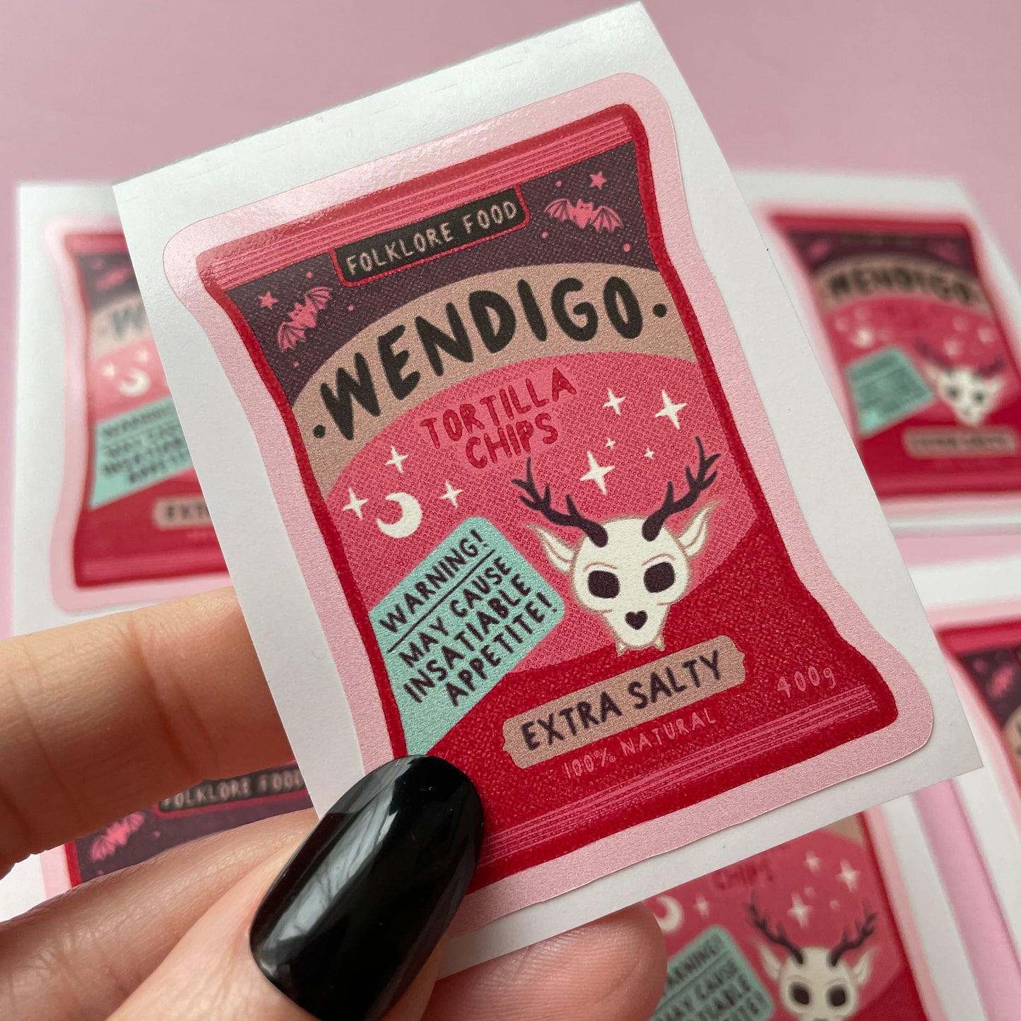 Wendigo Chips Cryptid Vinyl Sticker