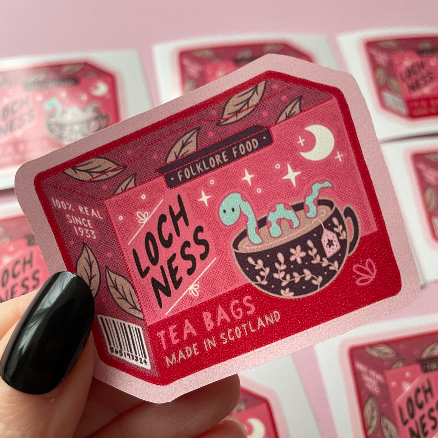 Loch Ness Monster Tea Bags Cryptid Vinyl Sticker