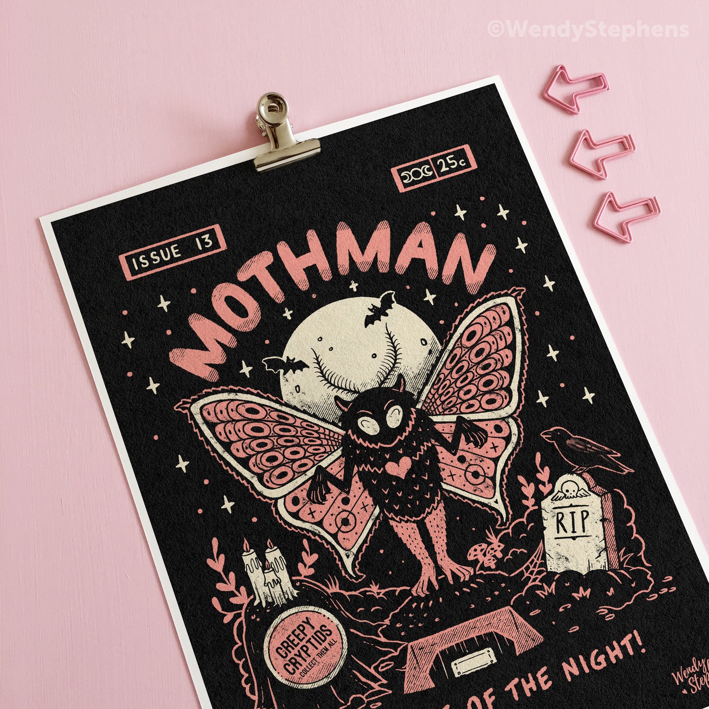 Mothman Cryptid Art Print