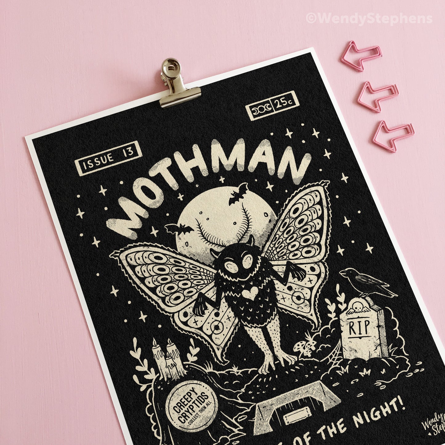 Mothman Cryptid Art Print