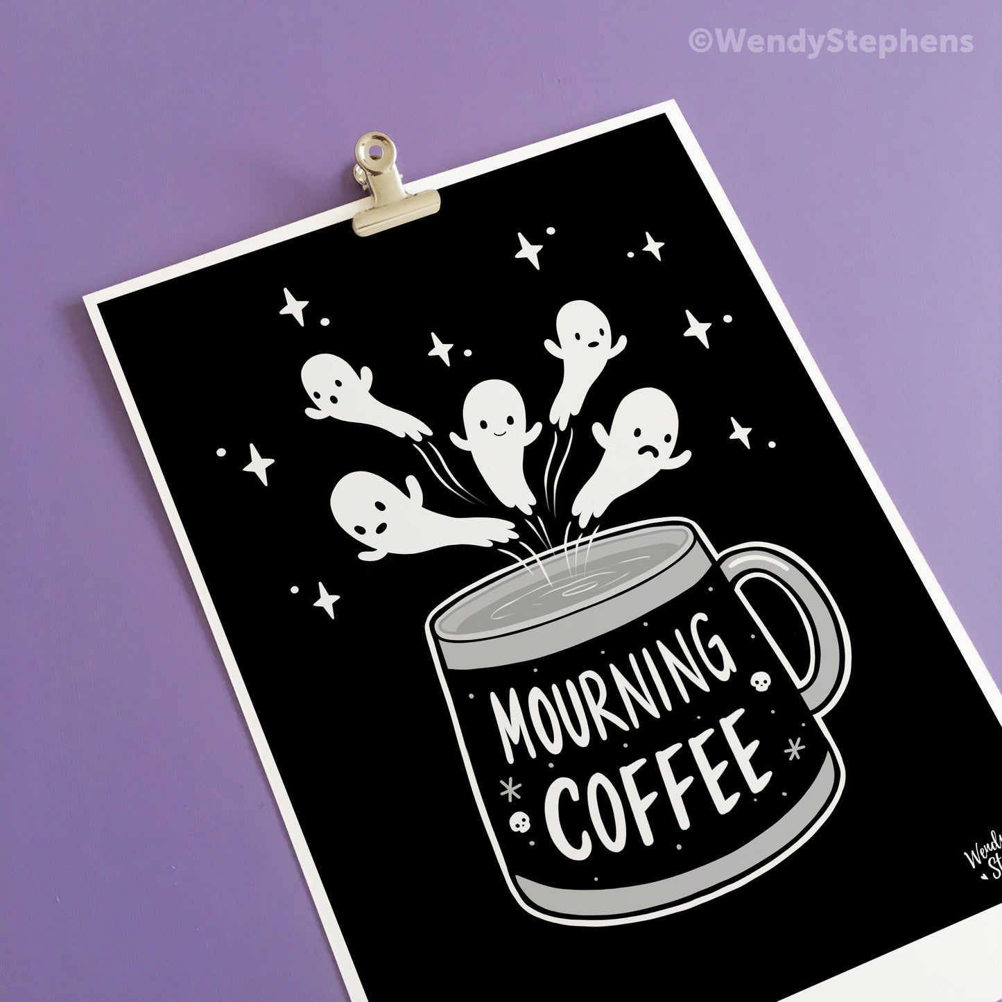 Mourning Coffee Ghost Art Print