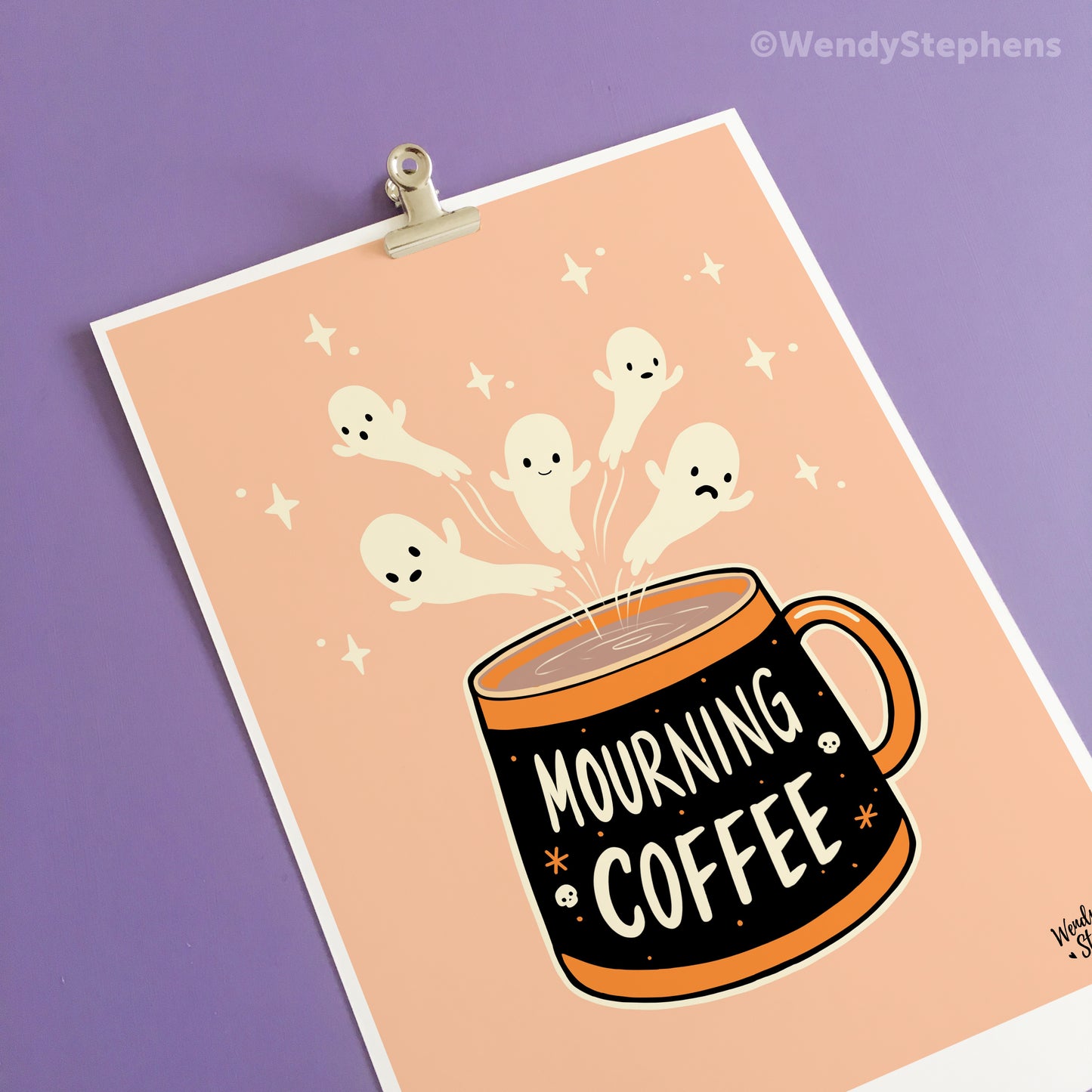 Mourning Coffee Ghost Art Print