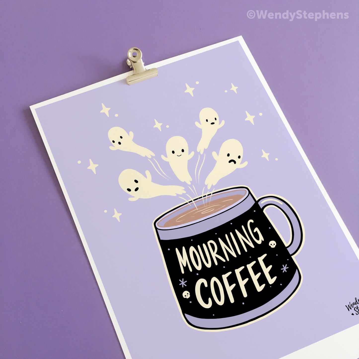 Mourning Coffee Ghost Art Print