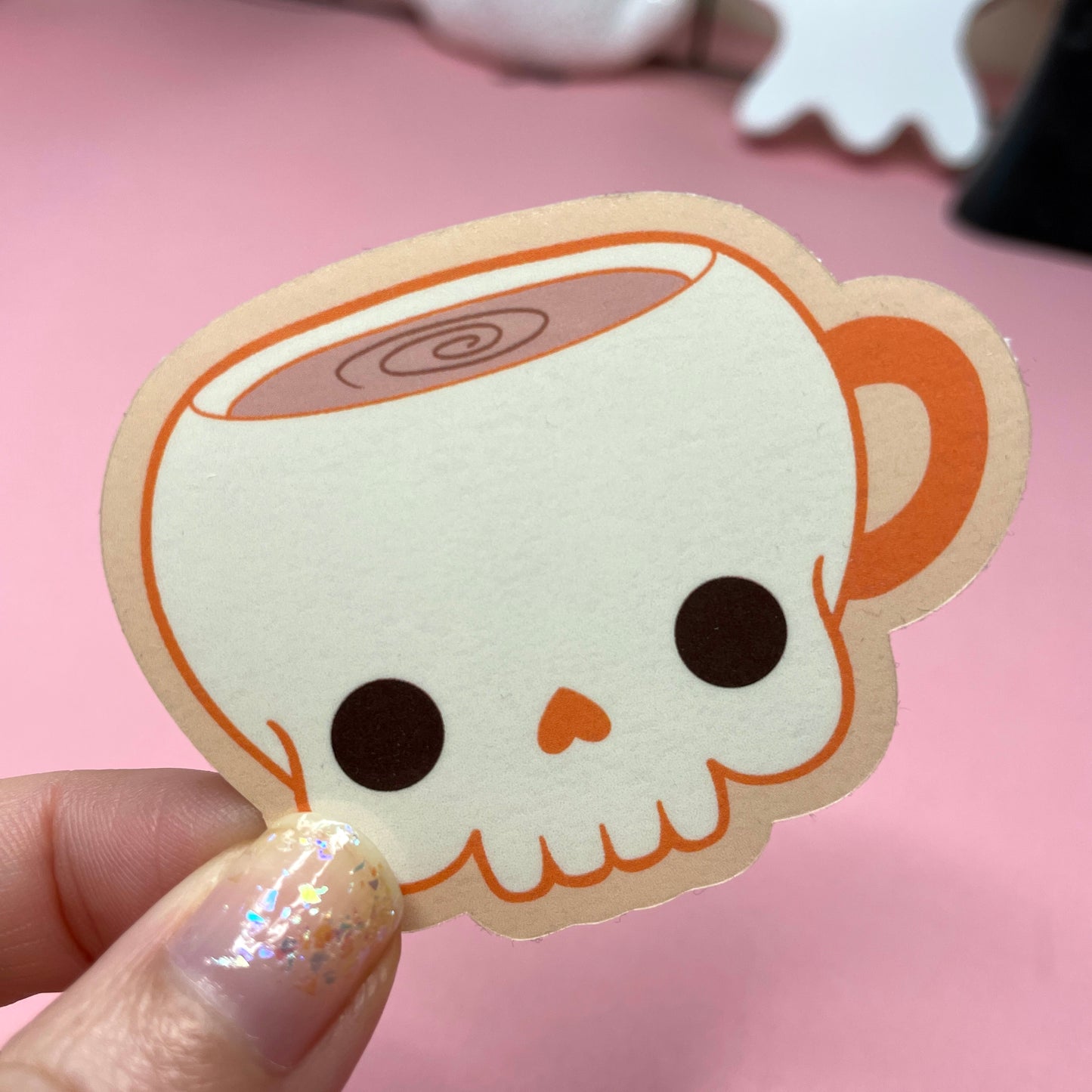 Spooky Coffee Mugs Stickers: Skull, Ghost, Stay Spooky Vinyl Sticker