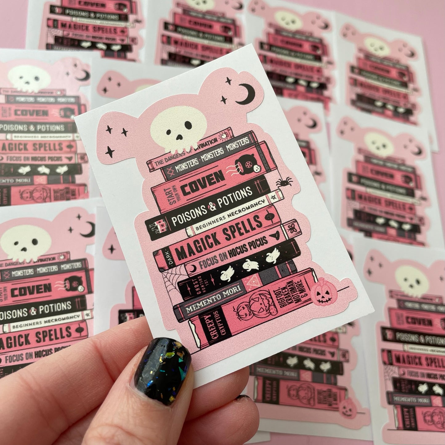 Spell Books Gothic Spooky Vinyl Sticker