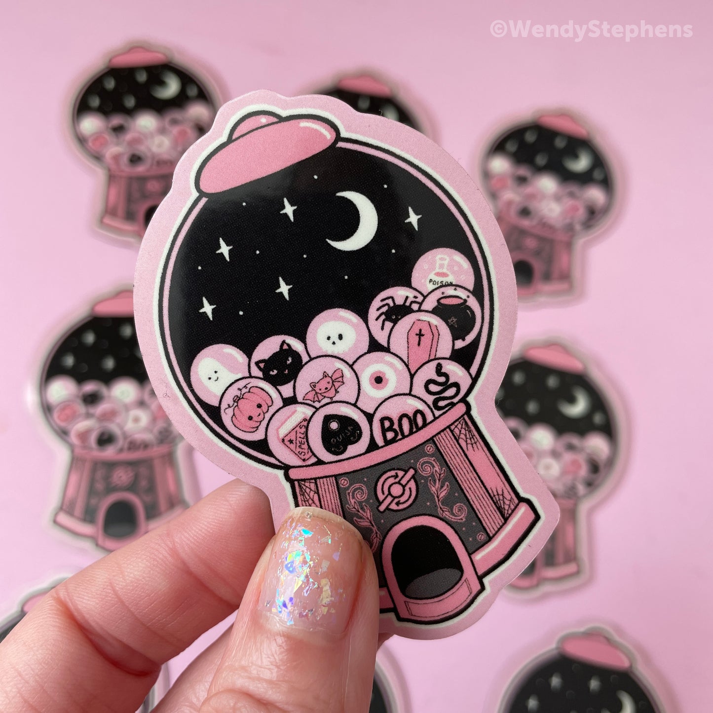 Gumball Machine Pink Spooky Fridge Magnet