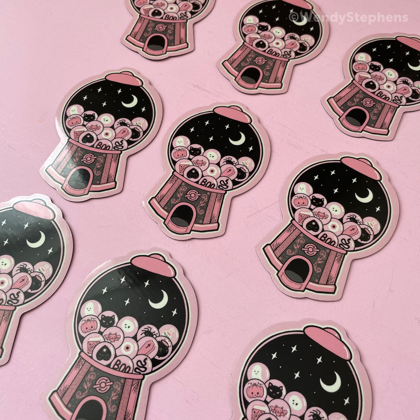 Gumball Machine Pink Spooky Fridge Magnet
