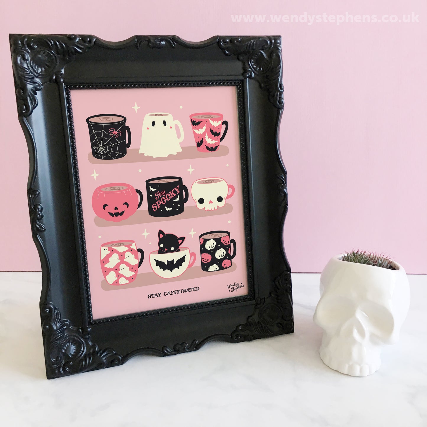 Spooky Coffee Mugs Spooky Art Print