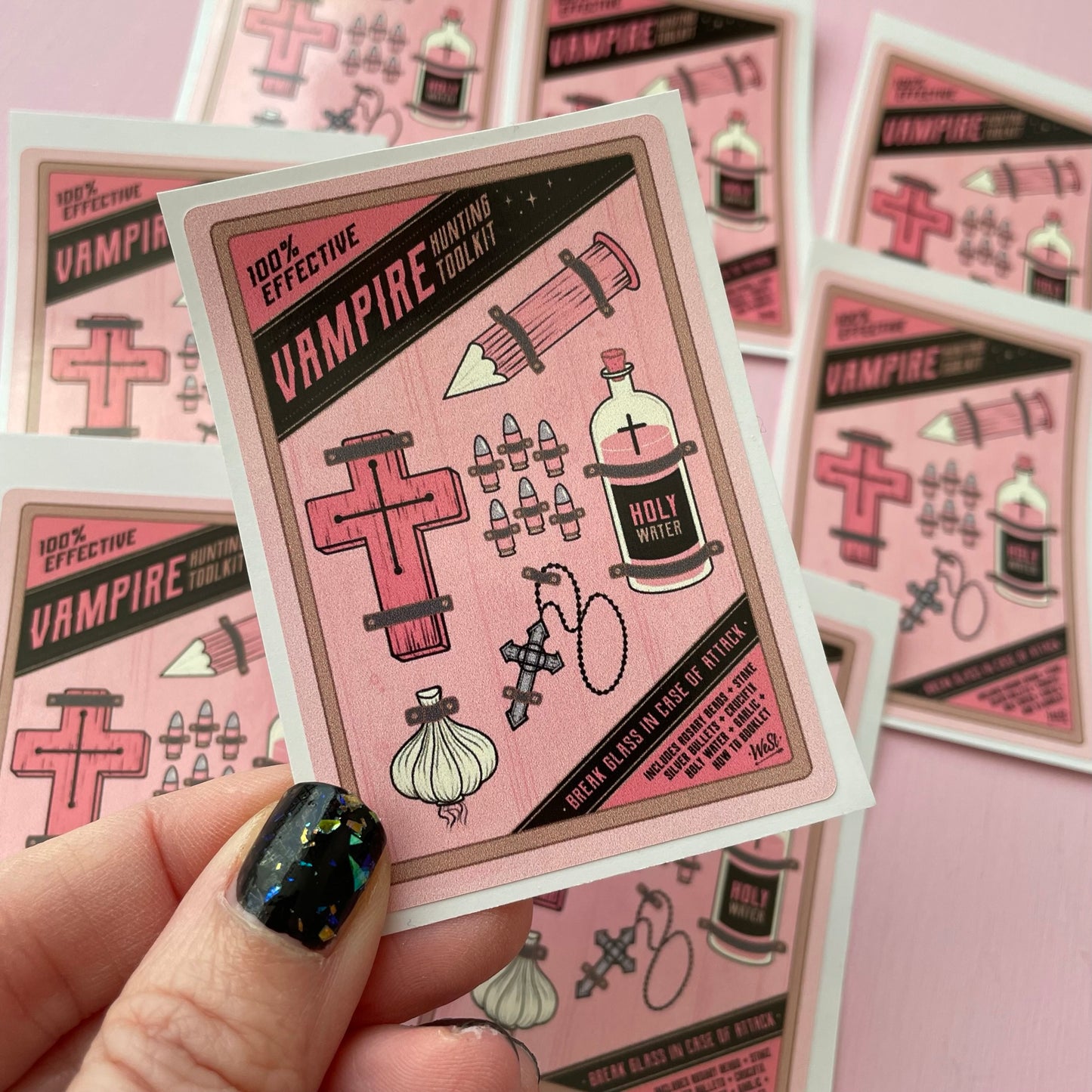 Vampire Hunting Kit Spooky Vinyl Sticker