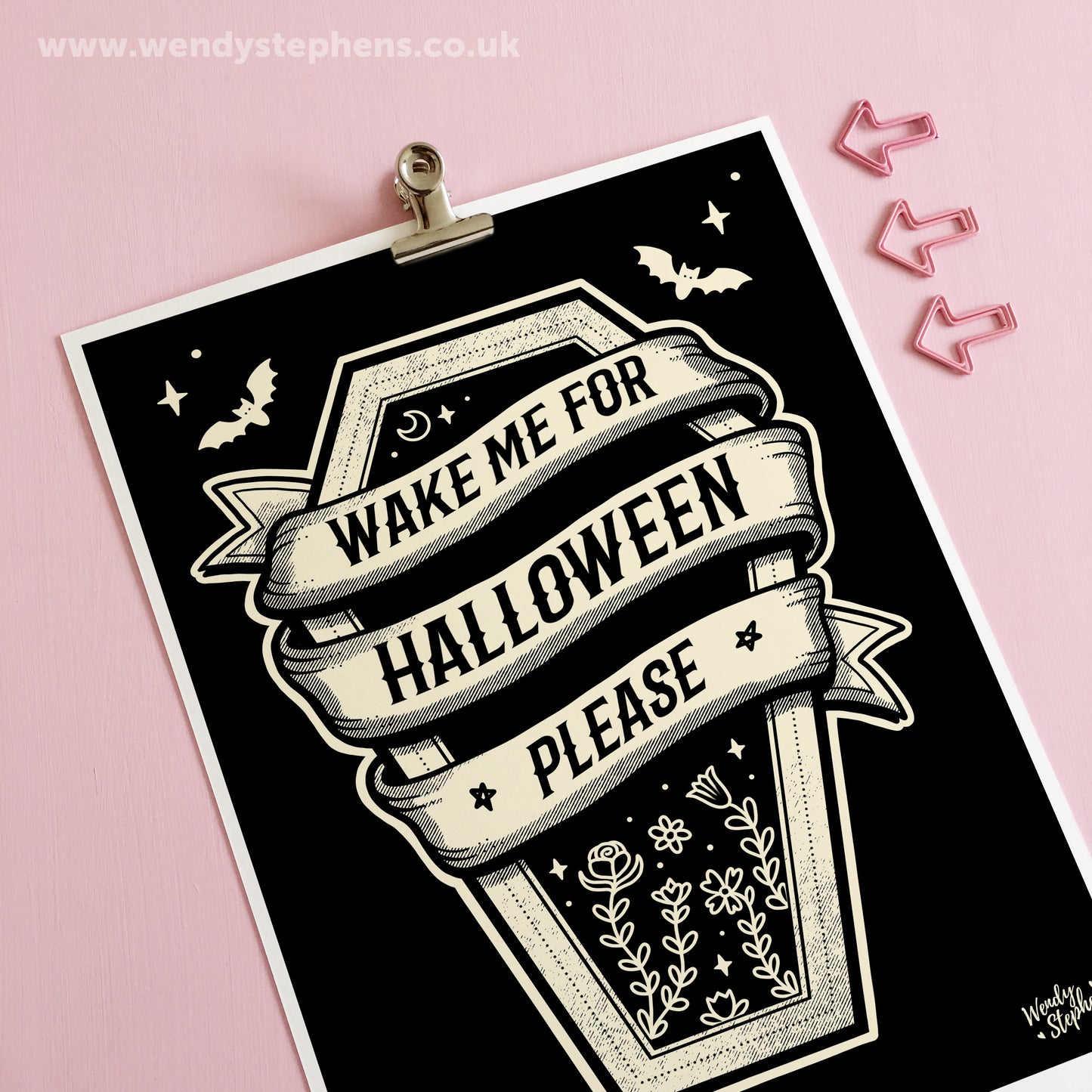Wake Me For Halloween Art Print, Halloween Wall Art