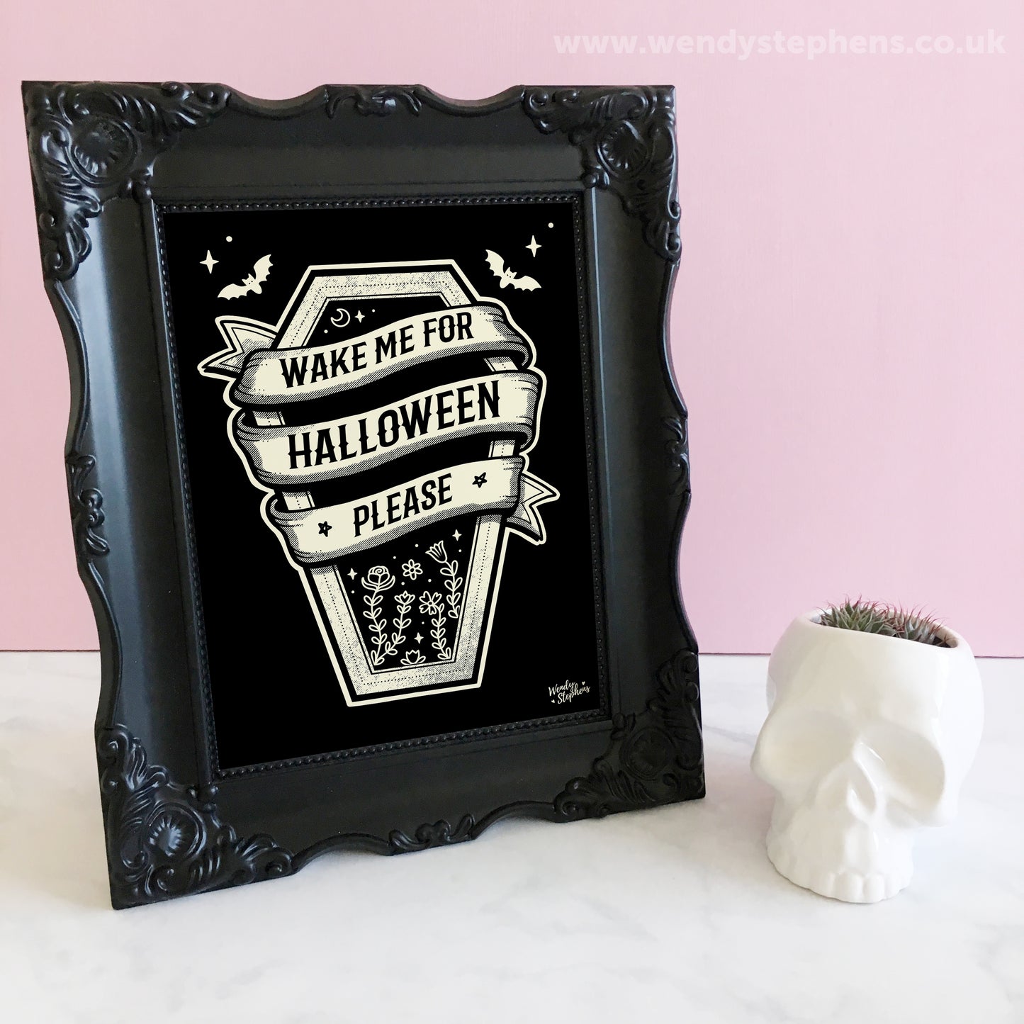 Wake Me For Halloween Art Print, Halloween Wall Art