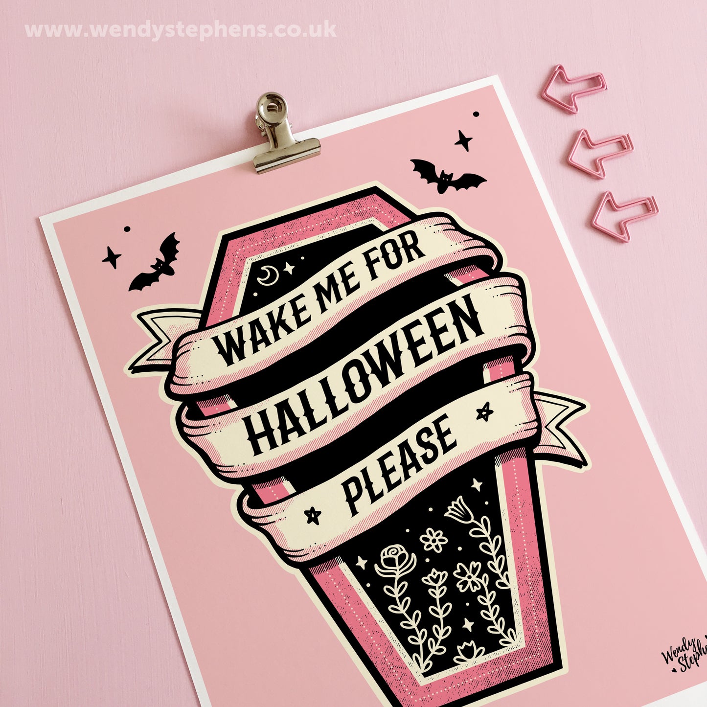Wake Me For Halloween Art Print, Halloween Wall Art