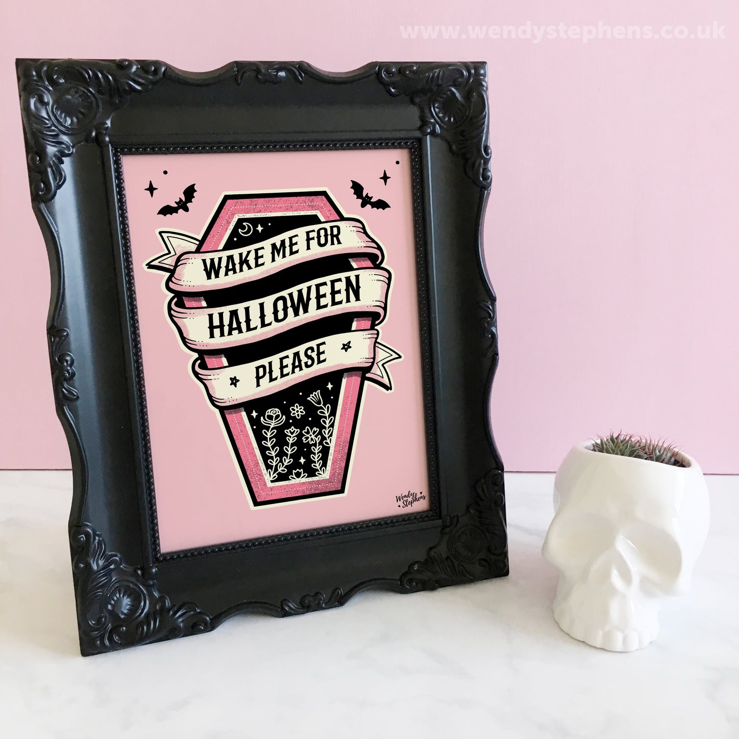 Wake Me For Halloween Art Print, Halloween Wall Art