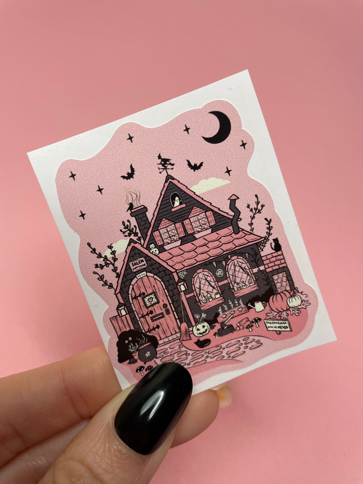 Witchy Cottage Spooky Vinyl Sticker