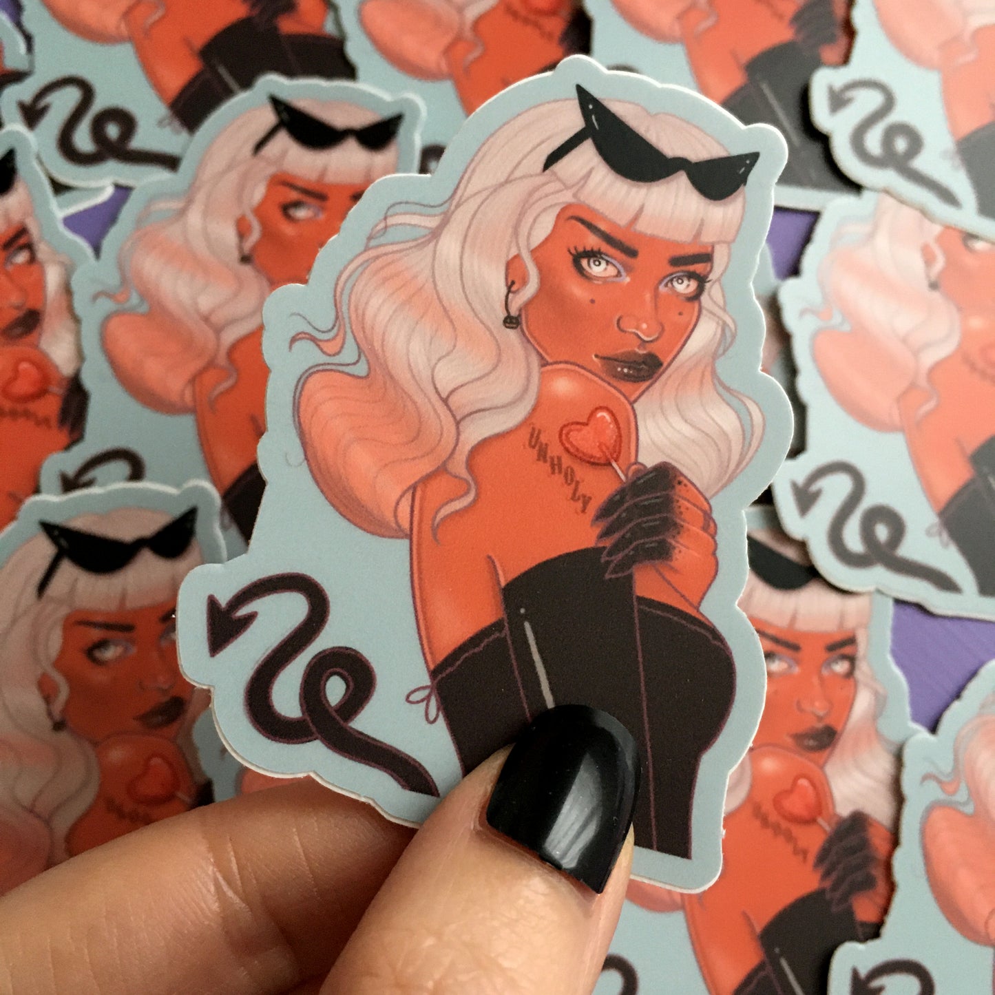 Unholy Demon Monster Girl Gothic Vinyl Sticker