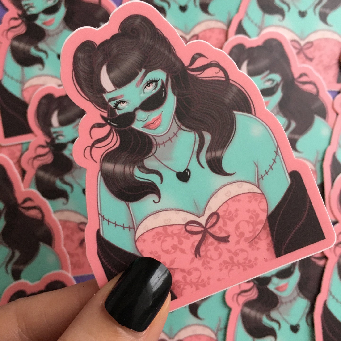 Unholy Zombie Monster Girl Gothic Vinyl Sticker