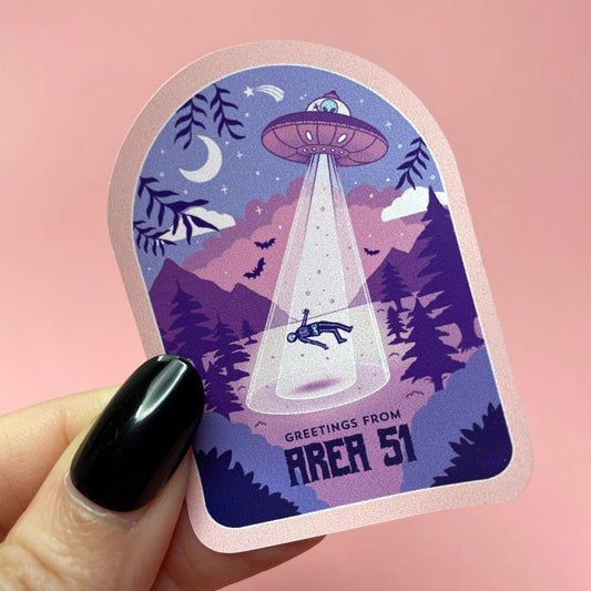 Area 51 Cryptid Travel Poster Vinyl Sticker