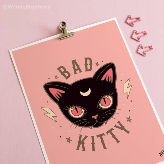 Bad Kitty Art Print