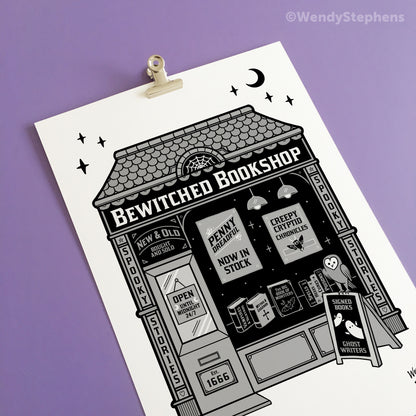 Bewitched Bookshop Witch Art Print