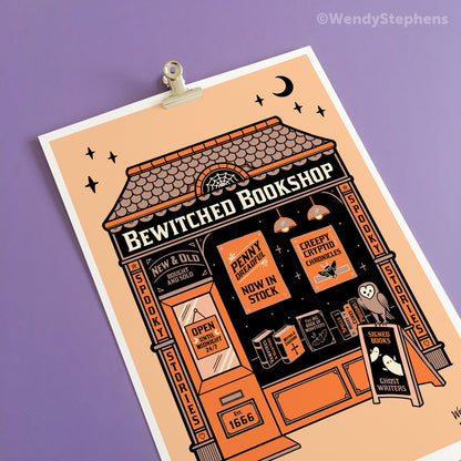 Bewitched Bookshop Witch Art Print