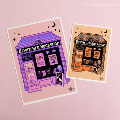 Bewitched Bookshop Witch Art Print