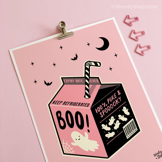 Ghost Milk Carton Art Print