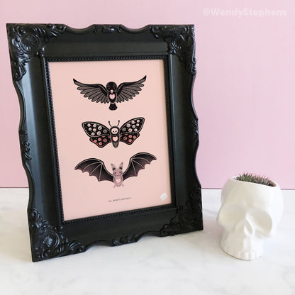 Crow Moth Bat Art Print
