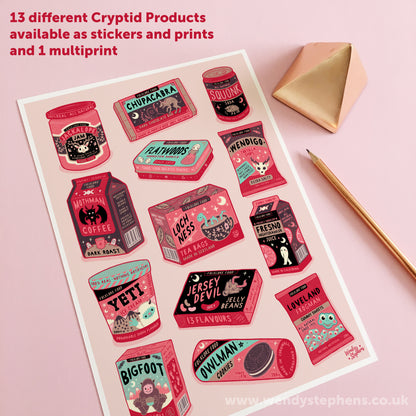 Chupacabra Chocolate Cryptid Art Print