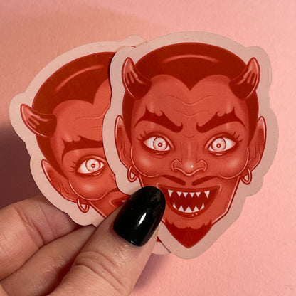 Devil Stickers, Demon Satan Hell, Spooky Vinyl Sticker