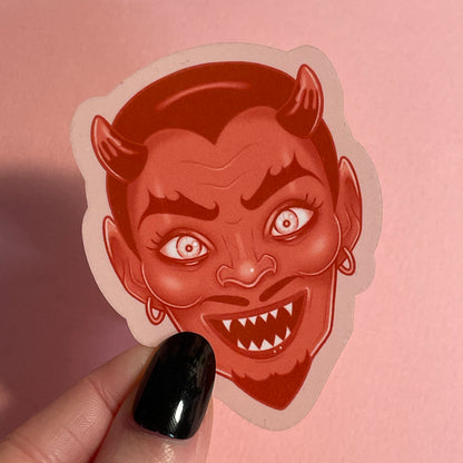 Devil Stickers, Demon Satan Hell, Spooky Vinyl Sticker