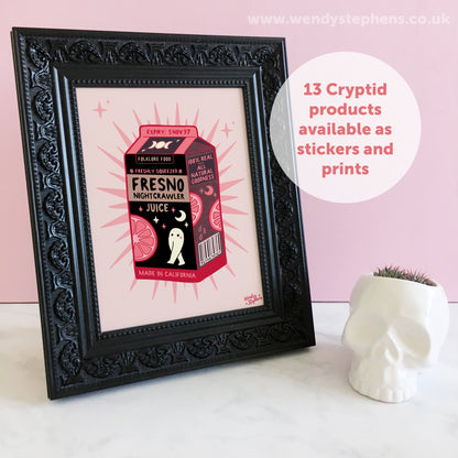 Fresno Nightcrawler Juice Cryptid Art Print