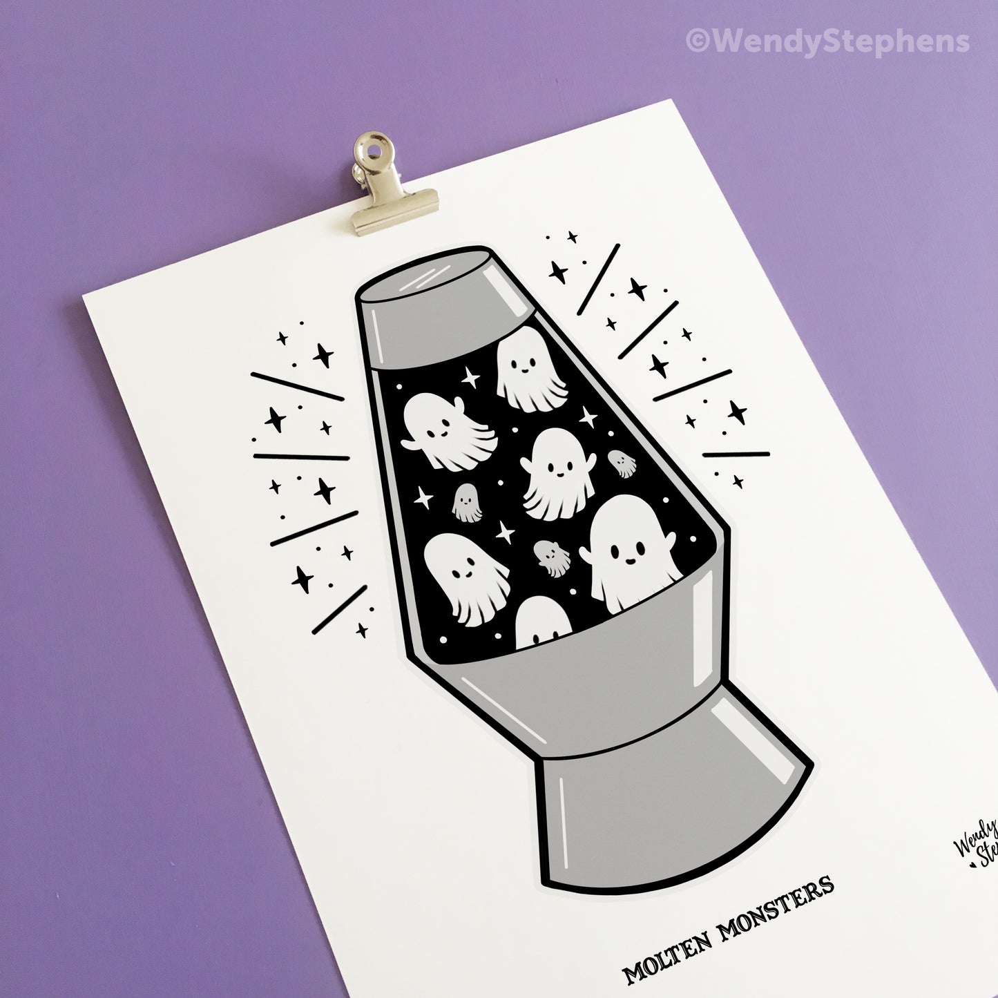 Ghost Lamp Spooky Art Print