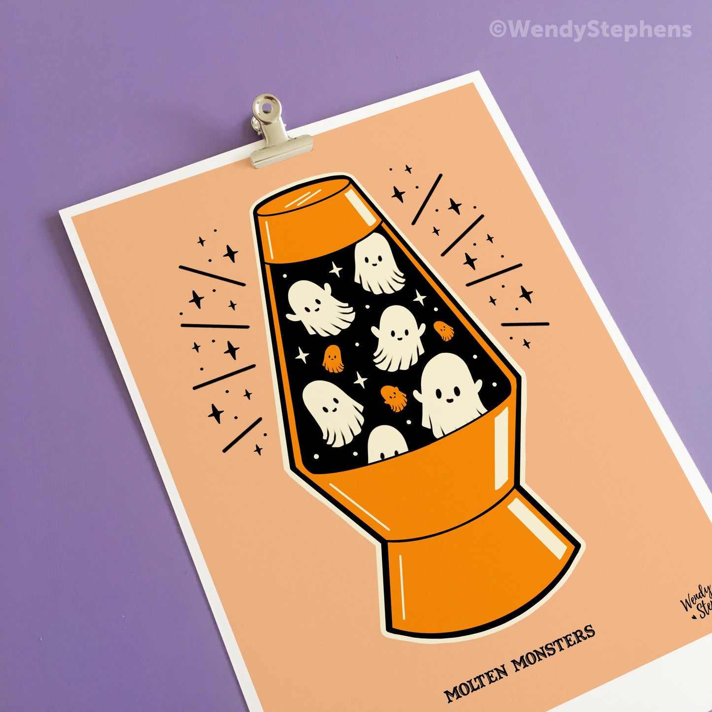 Ghost Lamp Spooky Art Print